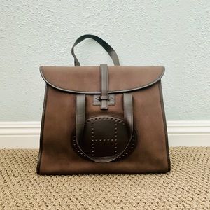 ‼️SOLD‼️.Hermes Brown Canvas Feudou